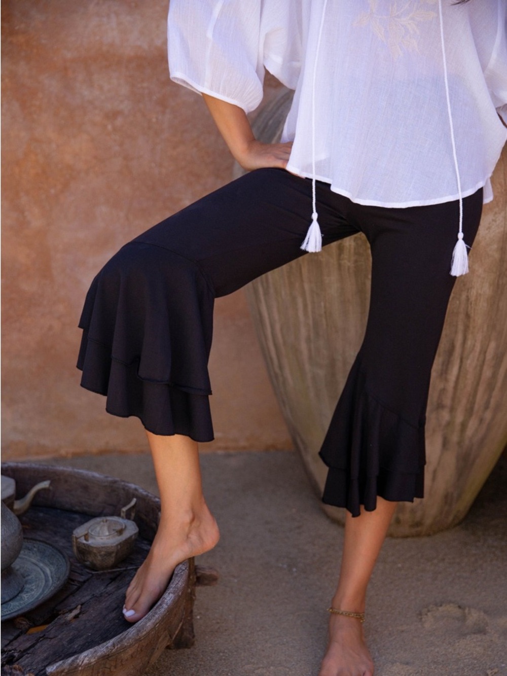 Tree of Life Boho Capri Pants